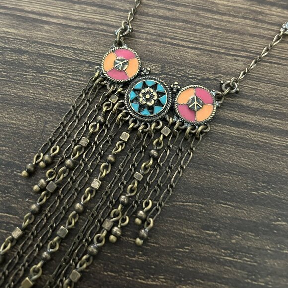 Boho Chain Fringe Necklace ASO Alex Russo - Picture 9 of 12